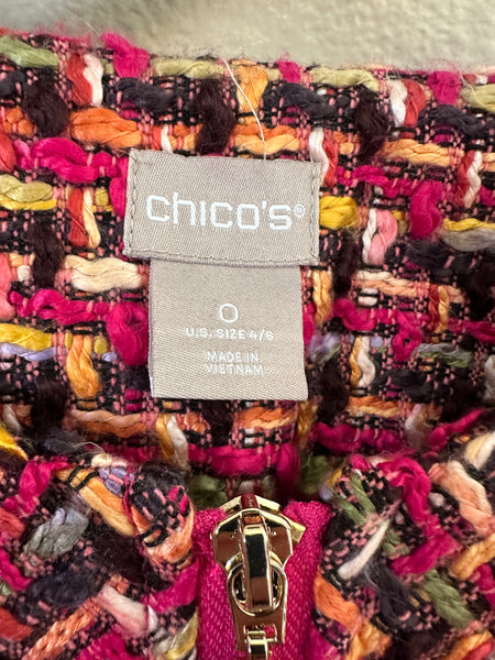 Chico's Zip Front Tweed Jacket