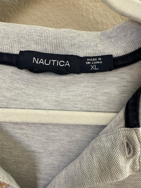 Nautica Men's Gray Polo-has small stains