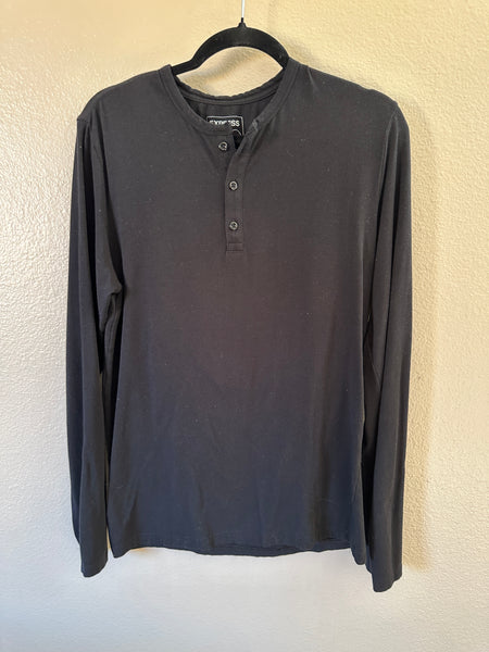 Express Men's Black Long Sleeve Shirt