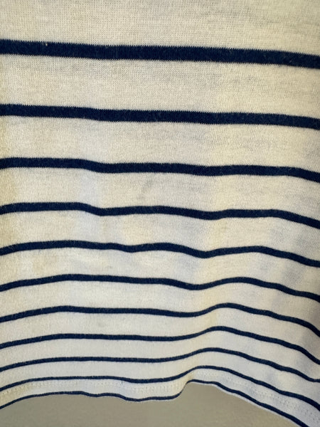 A New Day Blue Striped Blouse-Has small stain