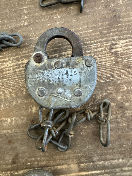 Vintage Adlake AT and SFS Railway Padlock back