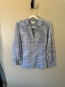 Loft Blue Long Sleeve Blouse