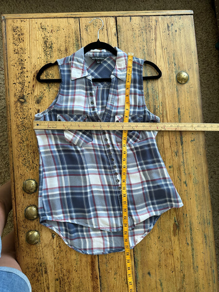 Rock & Republic Sleeveless Plaid Blouse