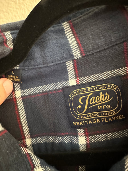 Jachs Mfg. Mens Heritage Blue & White Flannel