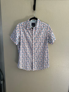 Denim & Flower Men's Floral Short Sleeve Collared Shirt