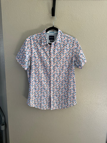 Denim & Flower Men's Floral Short Sleeve Collared Shirt