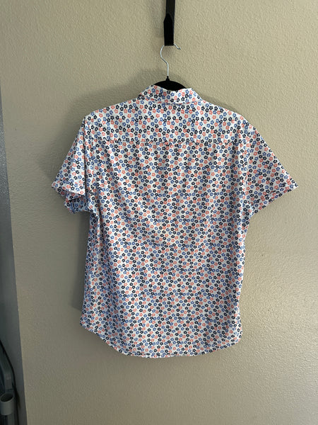 Denim & Flower Men's Floral Short Sleeve Collared Shirt