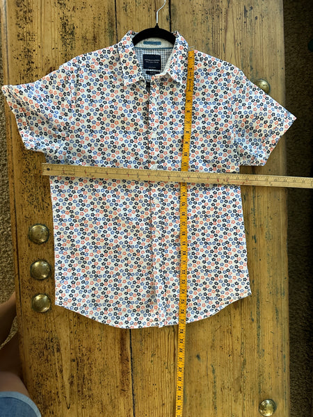 Denim & Flower Men's Floral Short Sleeve Collared Shirt