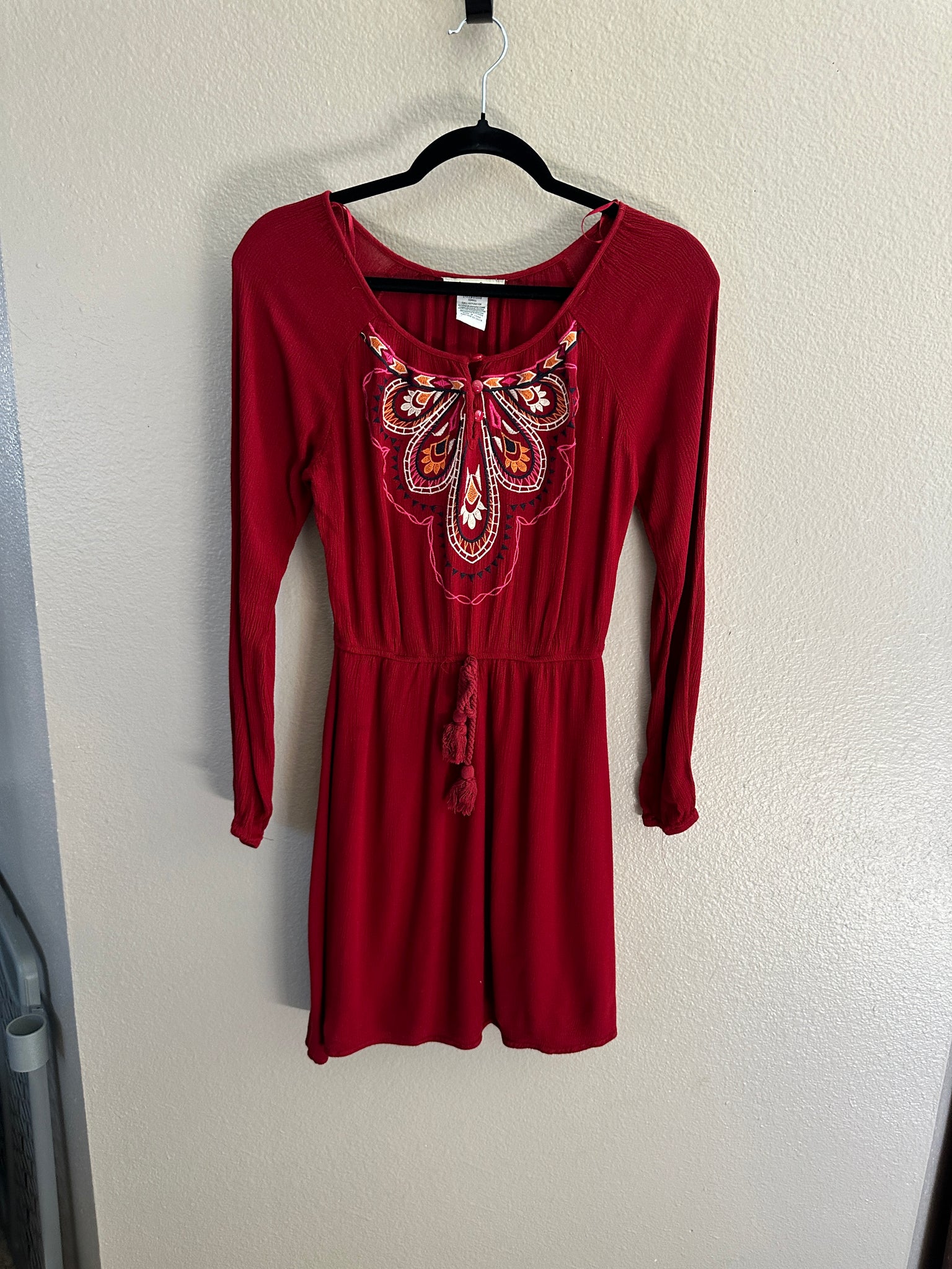 Flying Tomato Embroidered Red Dress