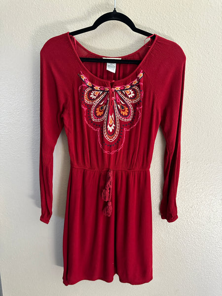 Flying Tomato Embroidered Red Dress