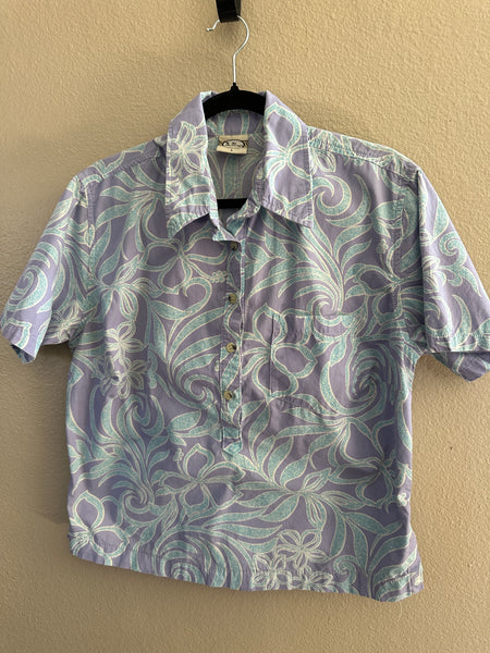 Go Barefoot Purple Hawaiian Women's Blouse