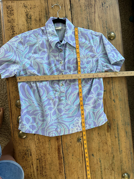 Go Barefoot Purple Hawaiian Women's Blouse