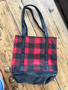 Red and Black Plaid Tote Bag