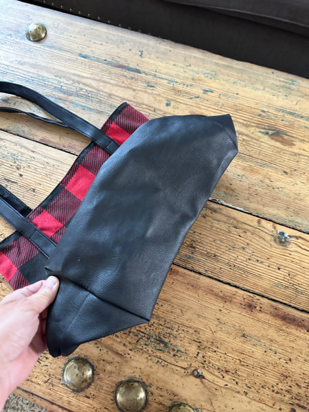 Red and Black Plaid Tote Bag