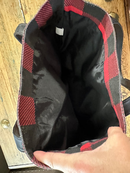 Red and Black Plaid Tote Bag