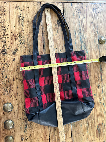 Red and Black Plaid Tote Bag