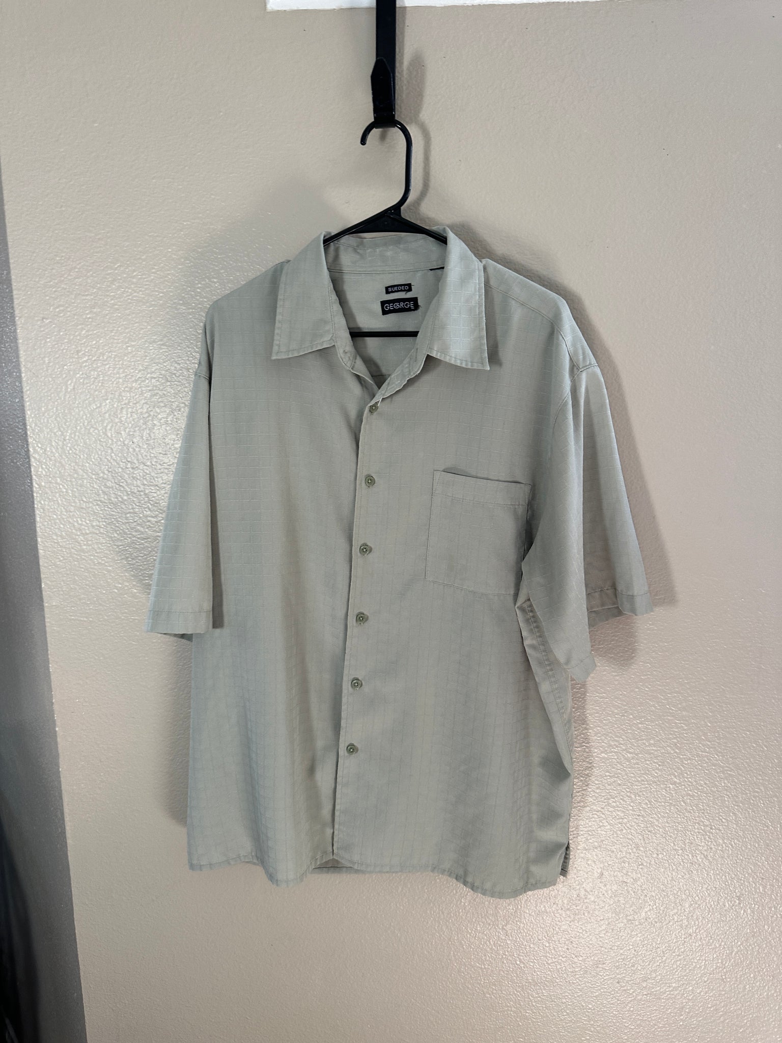 George Sueded Light Green Short Sleeve Shirt