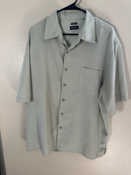 George Sueded Light Green Short Sleeve Shirt