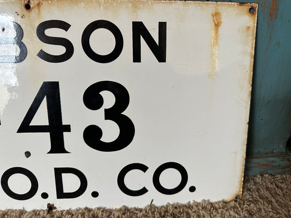 Vintage Porcelain Oil Sign front close up