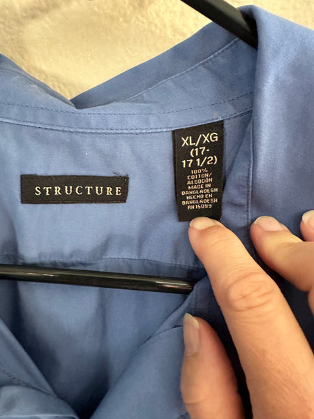 Structure Blue Short Sleeve Shirt