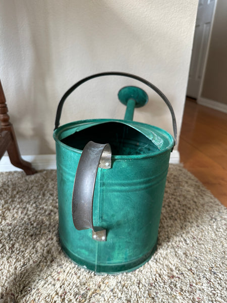 Vintage Green Galvanized Watering Can