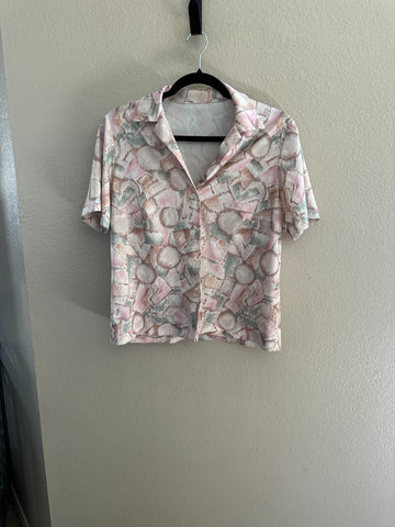 Vintage Handmade Short Sleeve Blouse