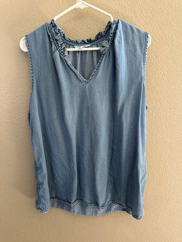 Time & Tru Blue Sleeveless Blouse