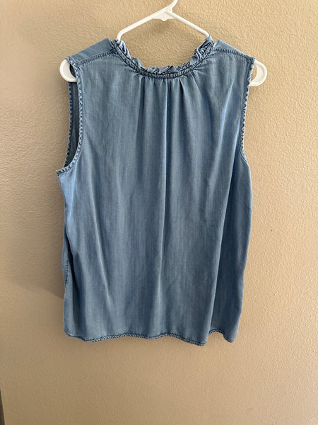 Time & Tru Blue Sleeveless Blouse