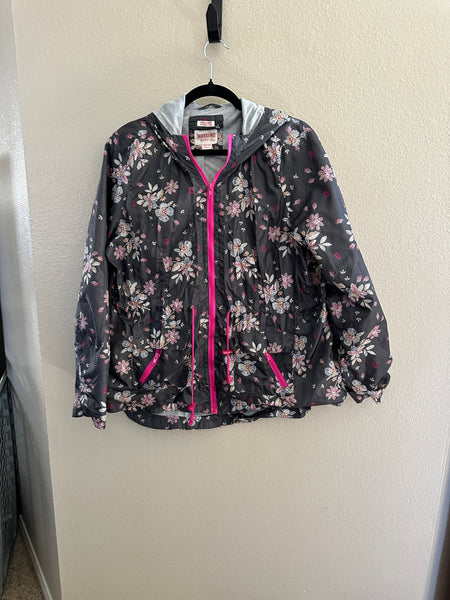 Mossimo Black Floral Rain Jacket