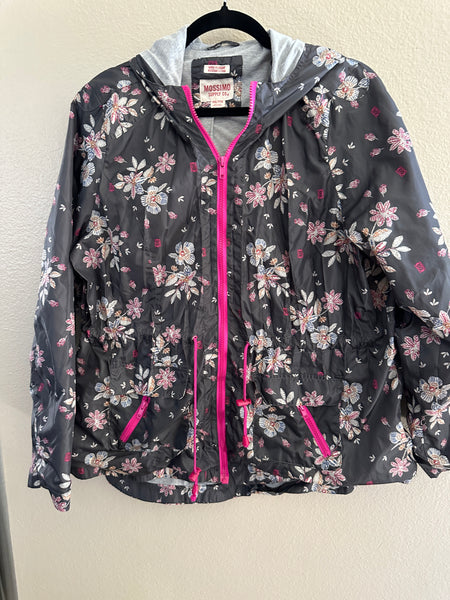 Mossimo Black Floral Rain Jacket