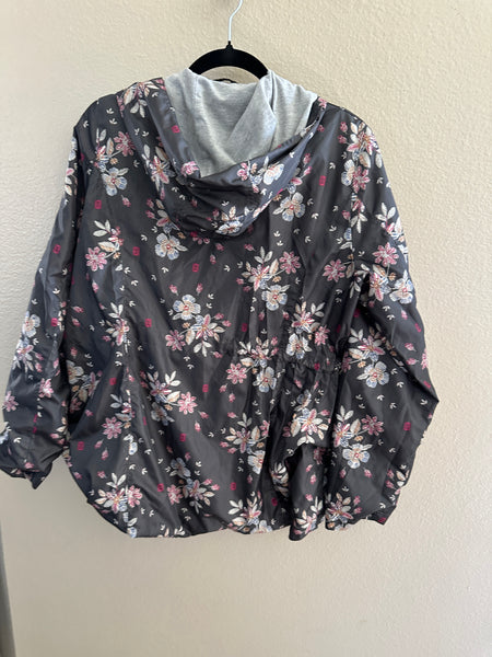 Mossimo Black Floral Rain Jacket