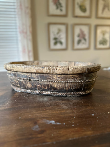 Wood Bowl with Iron