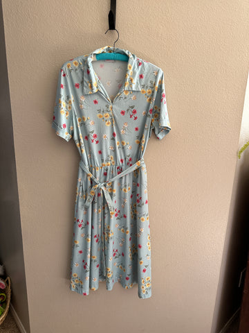 Vintage Haband Blue Floral Dress