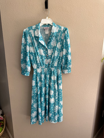 Vintage California Looks Blue Floral Dress