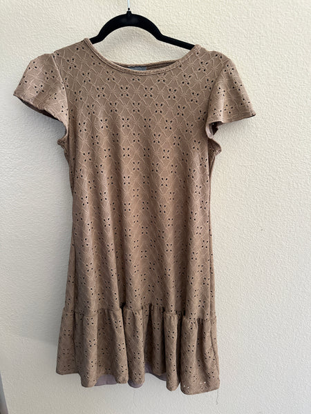 Olivia Rae Brown Eyelet Dress