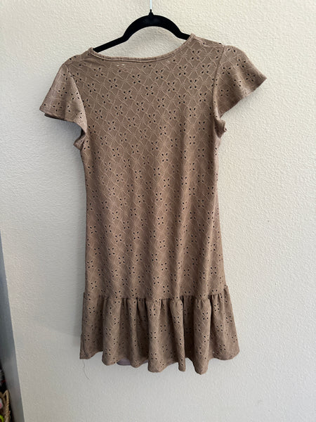 Olivia Rae Brown Eyelet Dress