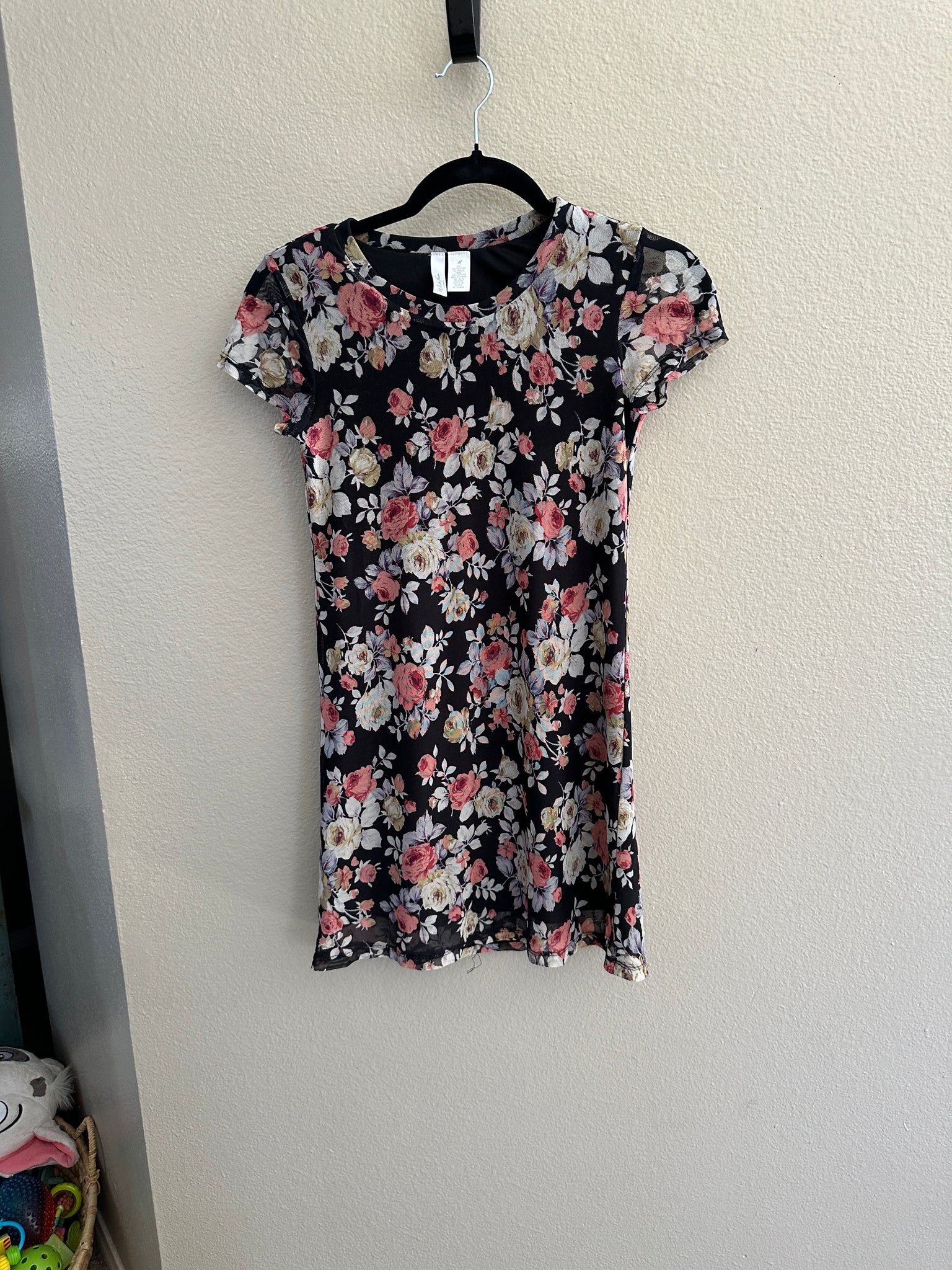 White Fawn Black Floral Dress