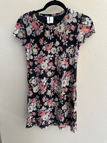 White Fawn Black Floral Dress