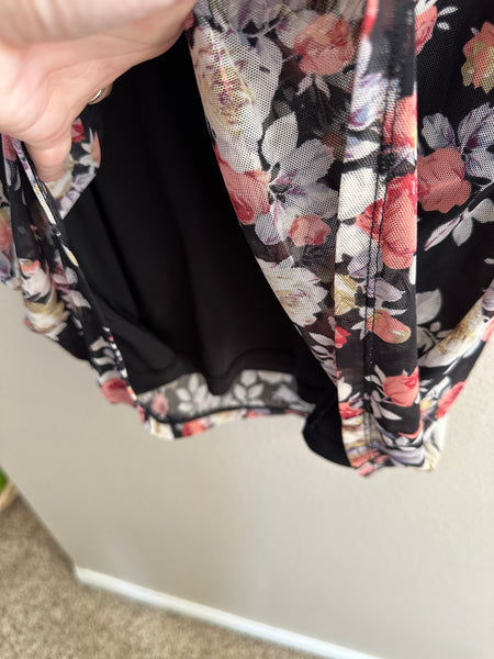 White Fawn Black Floral Dress