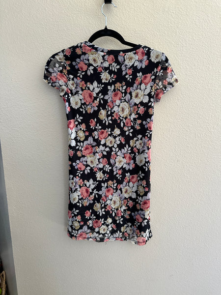 White Fawn Black Floral Dress