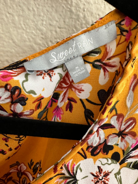 Sweet Rain Yellow Floral Dress