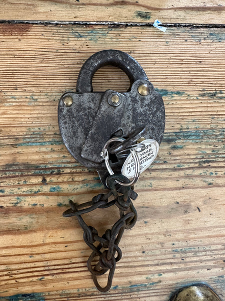 Antique Railroad Padlock and key