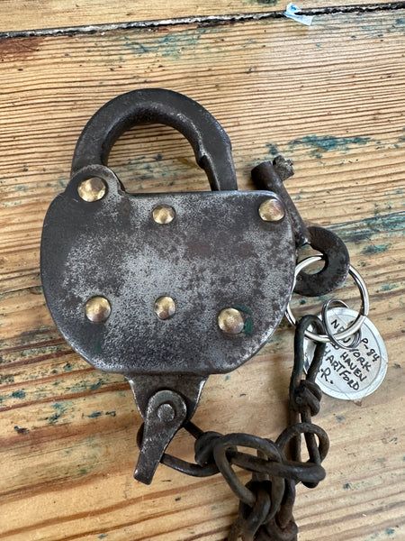 Antique Railroad Padlock and key