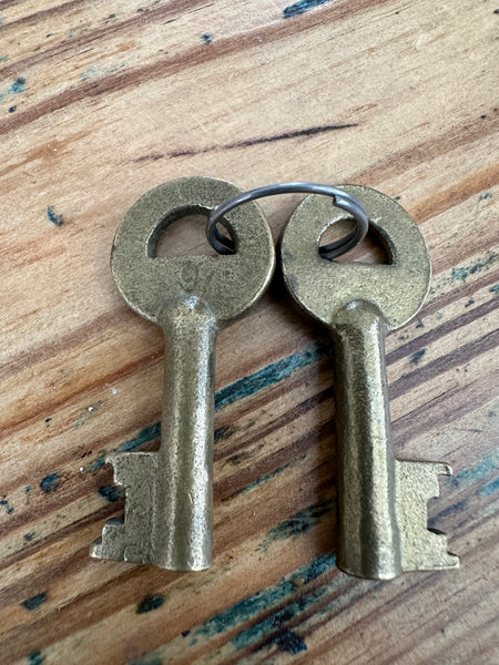 Pair of Antique Bras Railroad keys