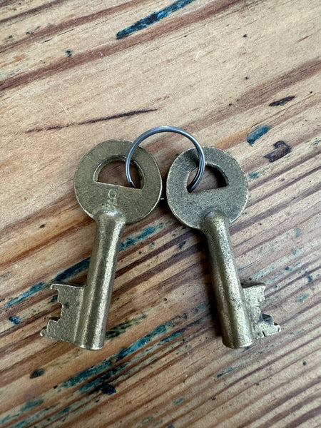 Pair of Antique Bras Railroad keys