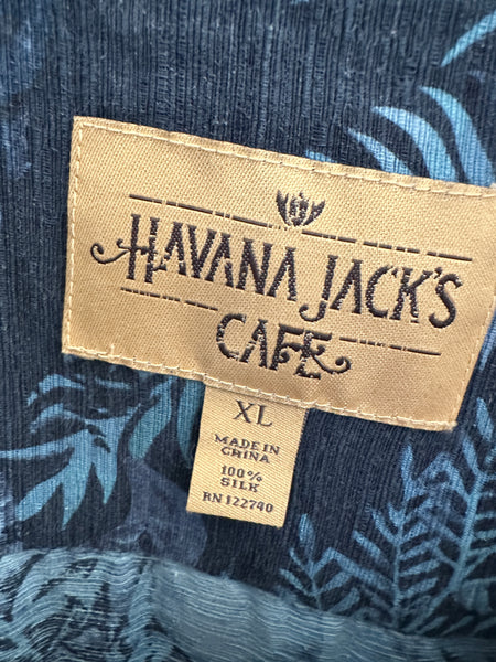 Havana Jacks Cafe Men's Blue Hawaiian Shirt