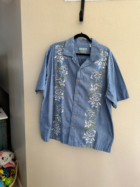 Batck Bay Men's Blue Hawaiian Shirt