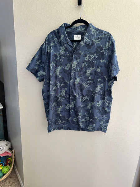 Mutual Weave Men's Blue Hawaiian Shirt