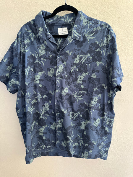 Mutual Weave Men's Blue Hawaiian Shirt