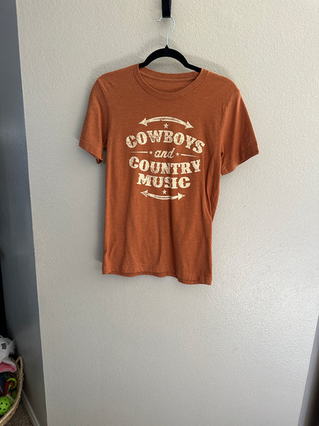 Cowboys and Country Music Nashville Brown/Orange T-Shirt